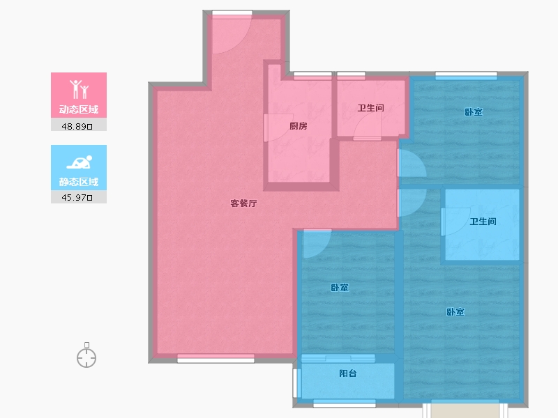 天津-天津市-农垦含章雅著-84.85-户型库-动静分区