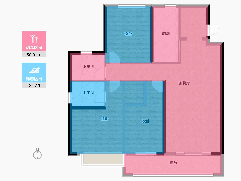 湖北省-武汉市-融侨滨江城-102.41-户型库-动静分区