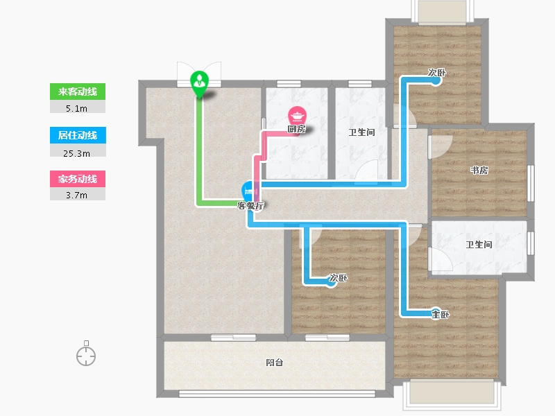 湖北省-武汉市-龙湖天玺-116.24-户型库-动静线