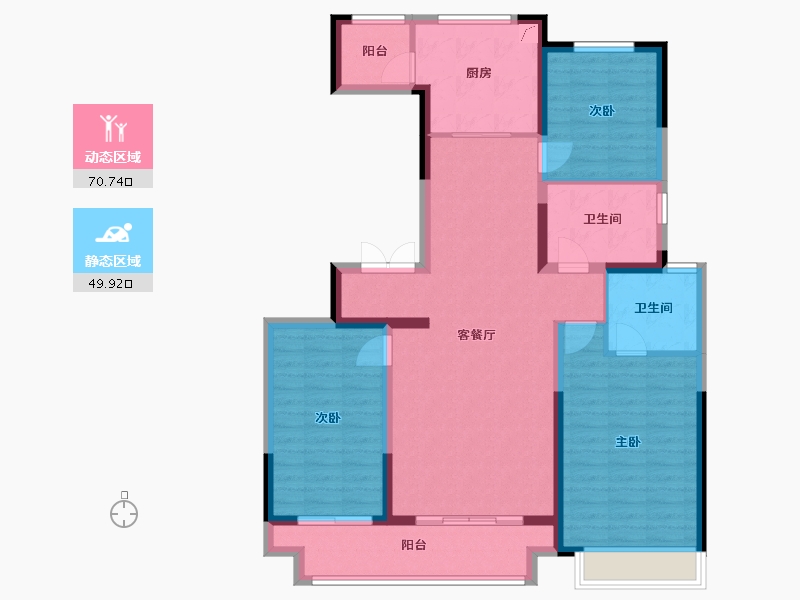 甘肃省-兰州市-富力兰州CBD-108.13-户型库-动静分区