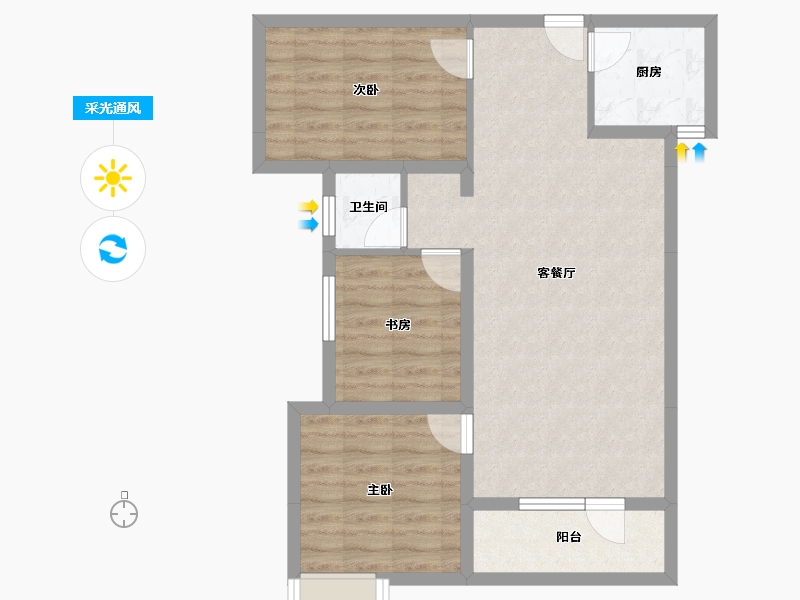 湖北省-武汉市-星悦湾-74.47-户型库-采光通风