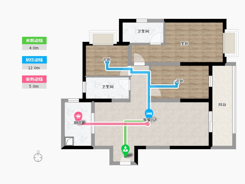 湖北省-武汉市-万科新都会-87.00-户型库-动静线