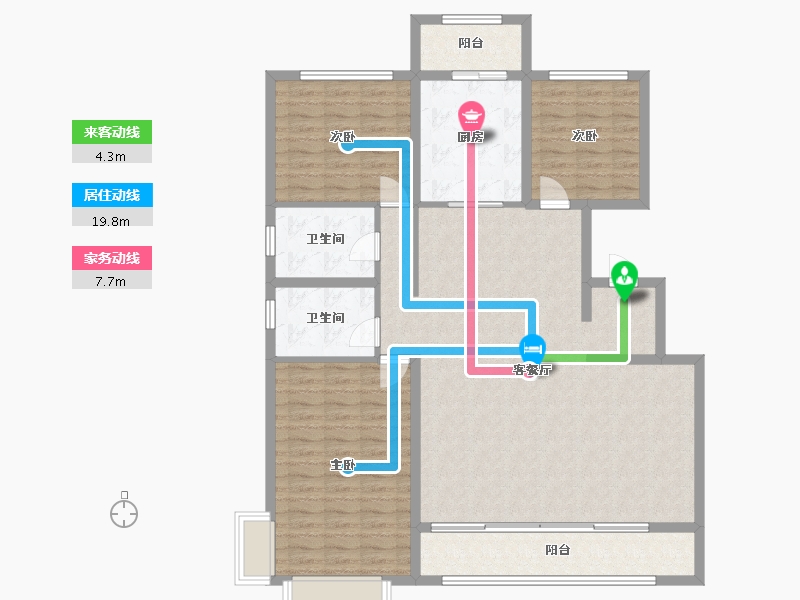 山西省-晋中市-保利·锦上-135.06-户型库-动静线