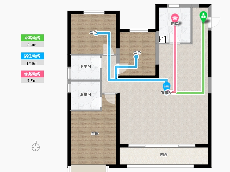 甘肃省-兰州市-富力兰州CBD-108.83-户型库-动静线