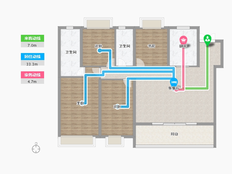 湖北省-武汉市-龙湖天玺-147.33-户型库-动静线