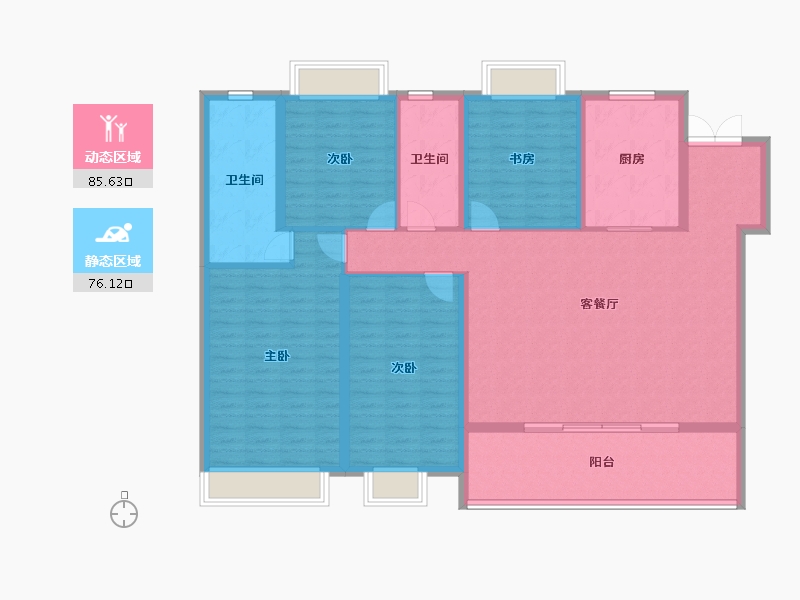 湖北省-武汉市-龙湖天玺-147.33-户型库-动静分区