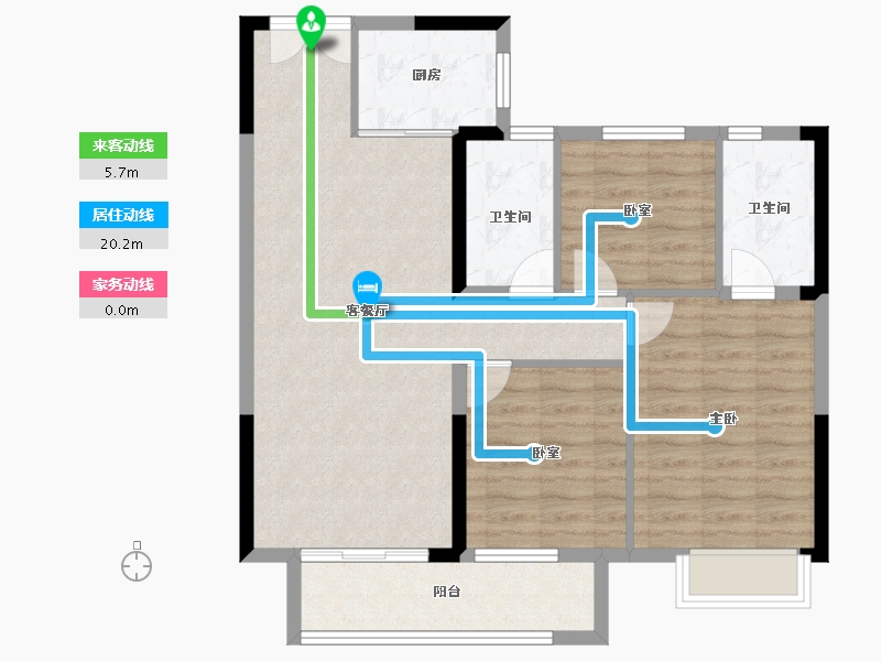 湖北省-武汉市-天纵时代天樾-86.34-户型库-动静线