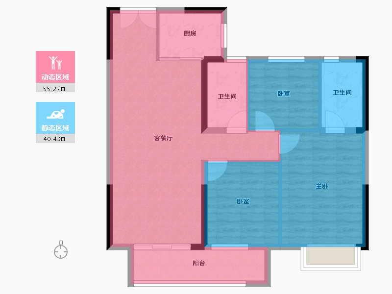 湖北省-武汉市-天纵时代天樾-86.34-户型库-动静分区