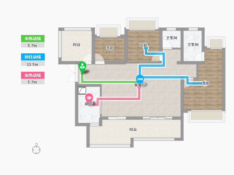 贵州省-贵阳市-贵阳经开吾悦广场-95.99-户型库-动静线