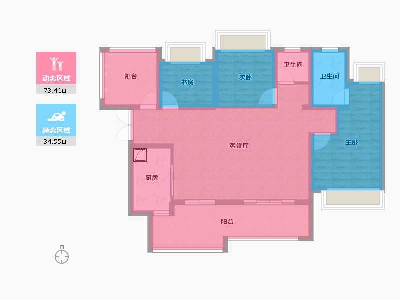 贵州省-贵阳市-贵阳经开吾悦广场-95.99-户型库-动静分区