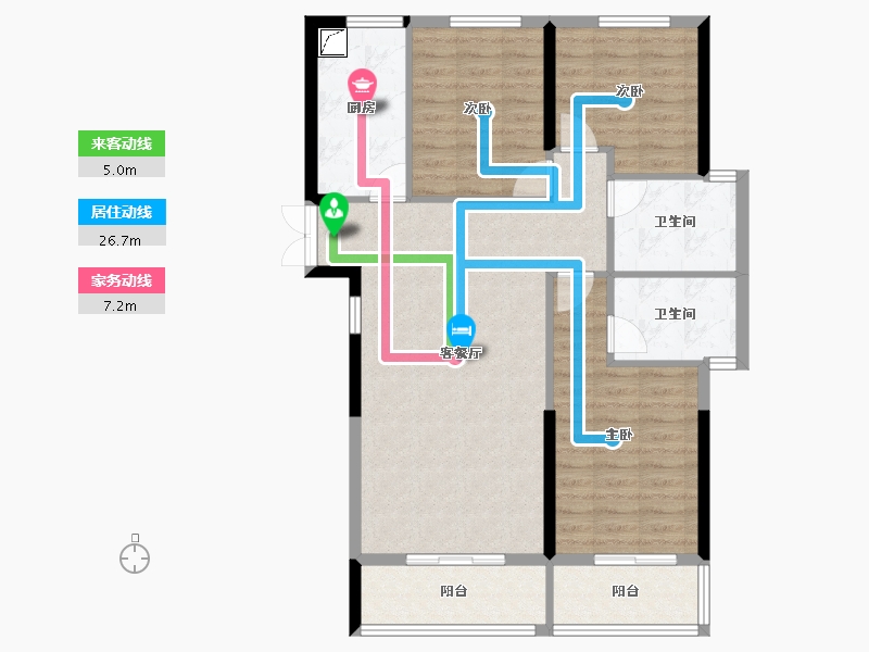 湖北省-武汉市-翰林尚苑-94.97-户型库-动静线