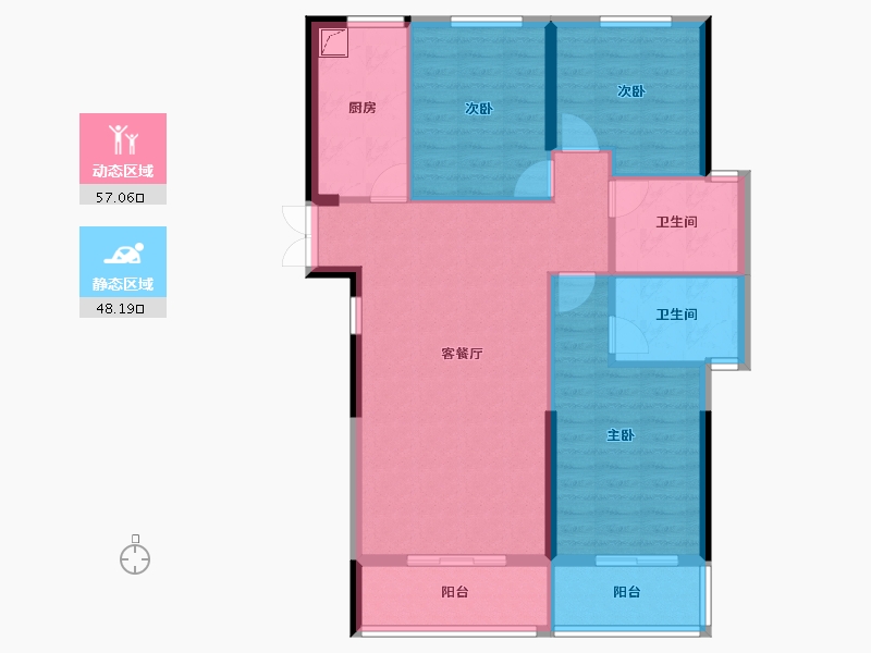 湖北省-武汉市-翰林尚苑-94.97-户型库-动静分区