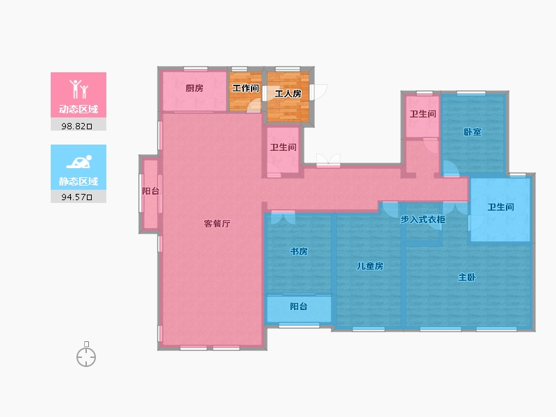 山东省-济南市-蓝石大溪地-184.37-户型库-动静分区