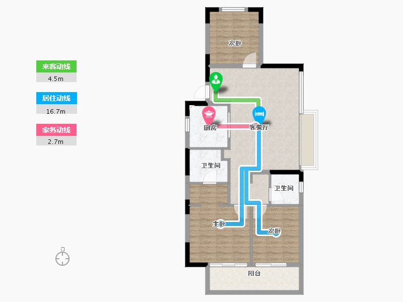 浙江省-宁波市-恒威·鸣凤府-85.72-户型库-动静线