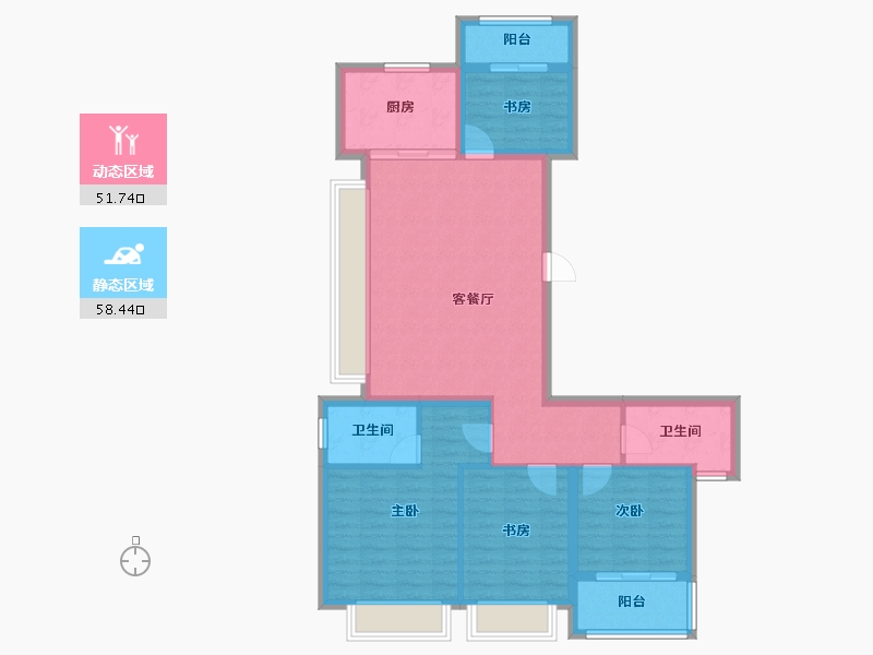 上海-上海市-中国铁建香榭国际-98.87-户型库-动静分区