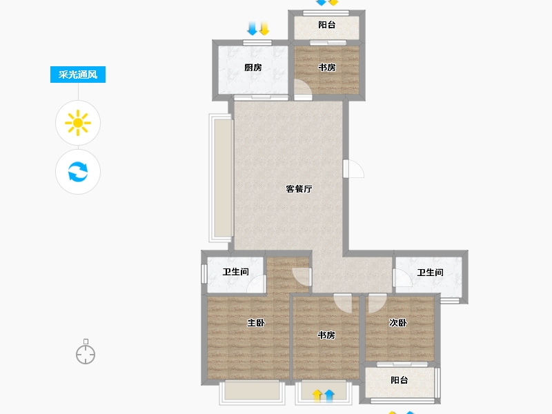 上海-上海市-中国铁建香榭国际-98.87-户型库-采光通风