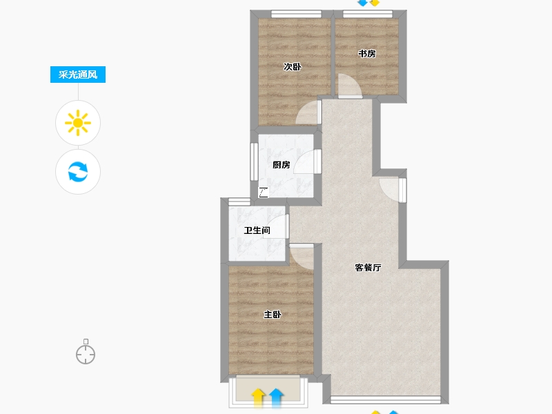 北京-北京市-建邦顺颐府-59.56-户型库-采光通风