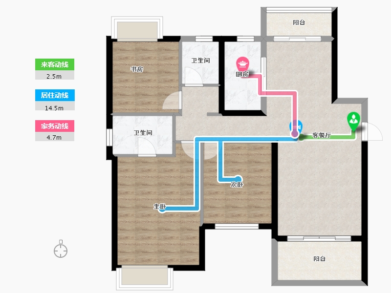 江西省-南昌市-新力上园-94.45-户型库-动静线