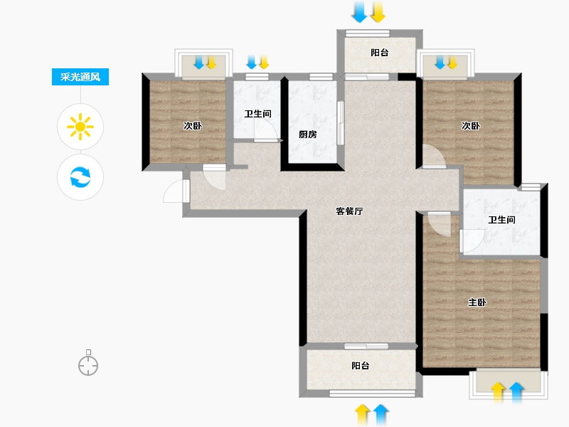 湖北省-武汉市-中建铂公馆-97.10-户型库-采光通风