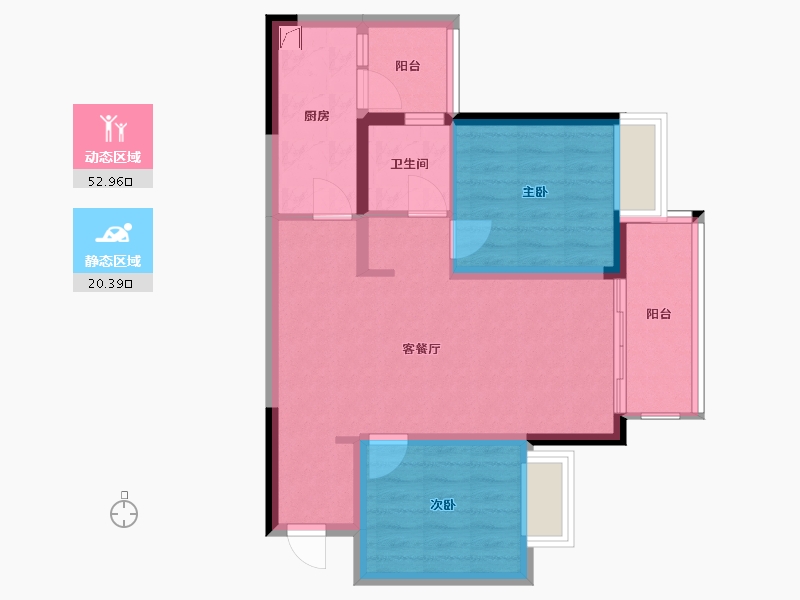 重庆-重庆市-融创文旅城-68.00-户型库-动静分区