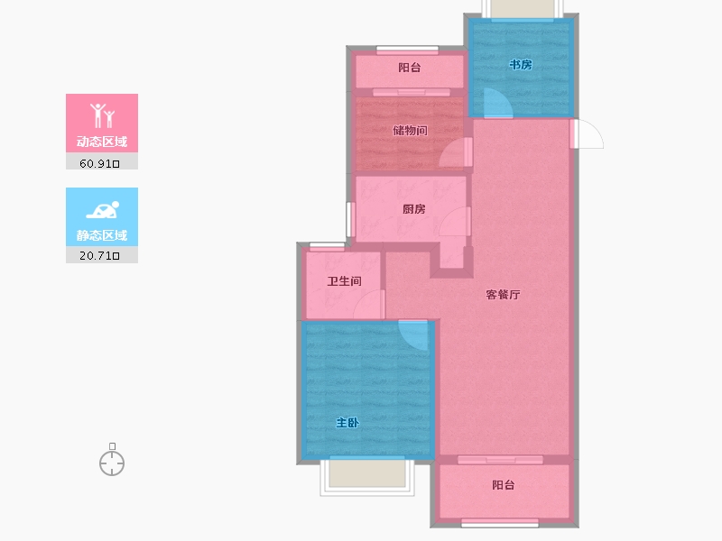 上海-上海市-中国铁建香榭国际-72.76-户型库-动静分区