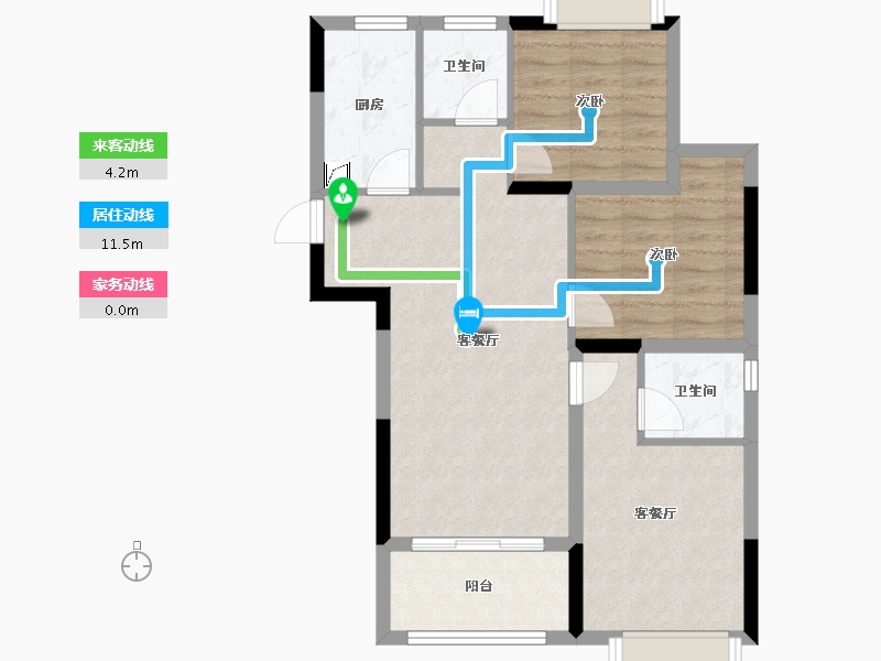 江西省-南昌市-九颂山河时代城-71.65-户型库-动静线