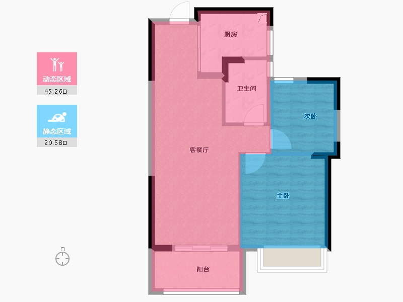 浙江省-宁波市-恒威·鸣凤府-58.95-户型库-动静分区