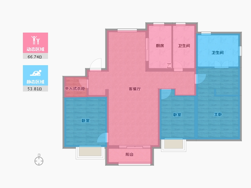 山东省-济南市-蓝石大溪地-108.10-户型库-动静分区