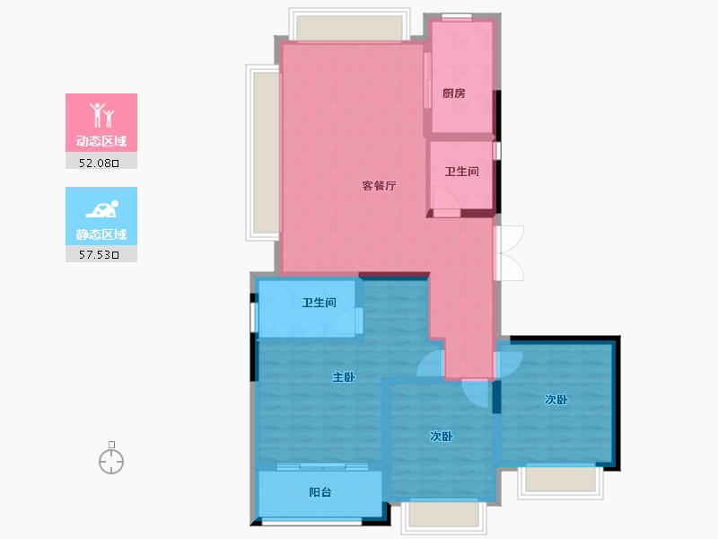 上海-上海市-中国铁建香榭国际-98.77-户型库-动静分区