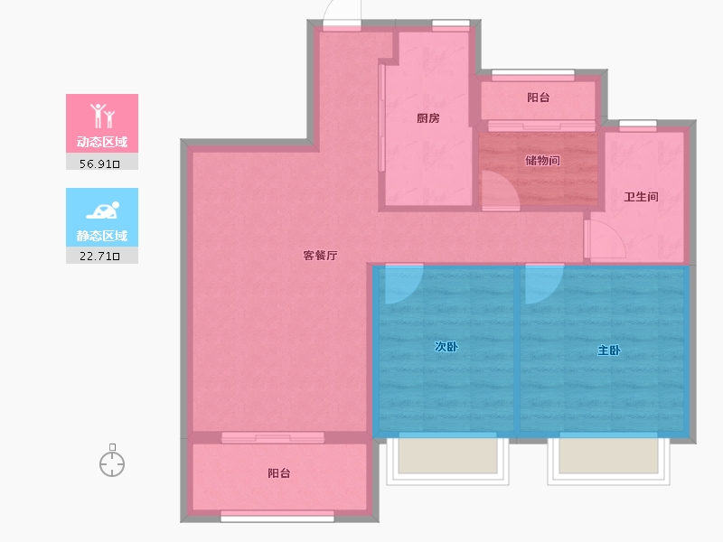 上海-上海市-中国铁建香榭国际-71.57-户型库-动静分区