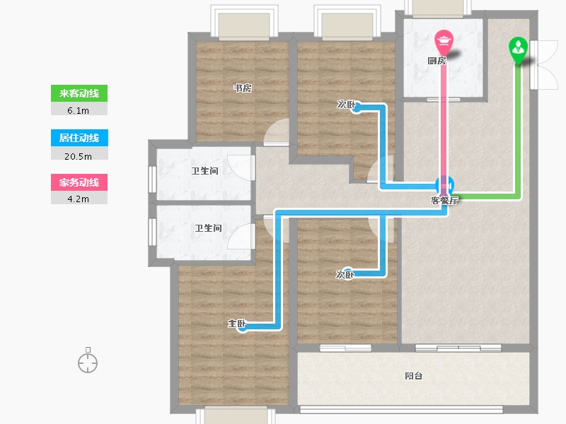 湖北省-武汉市-龙湖天玺-115.34-户型库-动静线