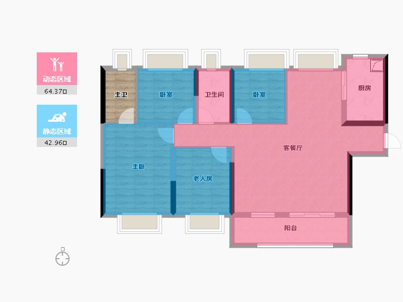 湖北省-武汉市-碧桂园碧乐城-100.22-户型库-动静分区