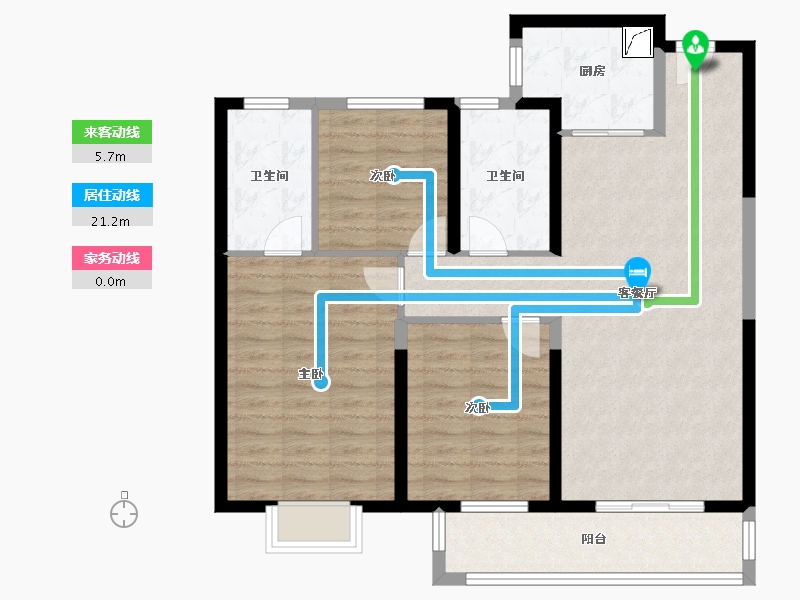 湖北省-武汉市-万科新都会-95.00-户型库-动静线