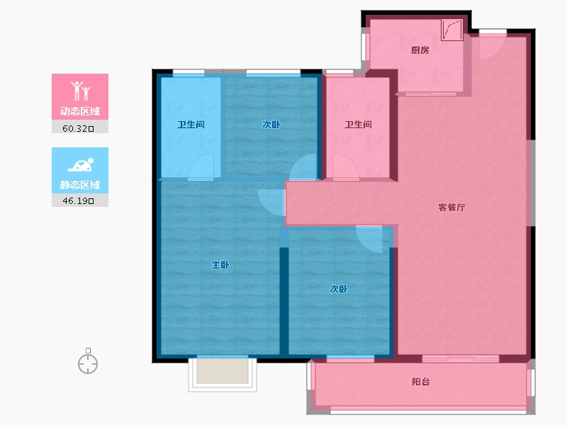 湖北省-武汉市-万科新都会-95.00-户型库-动静分区