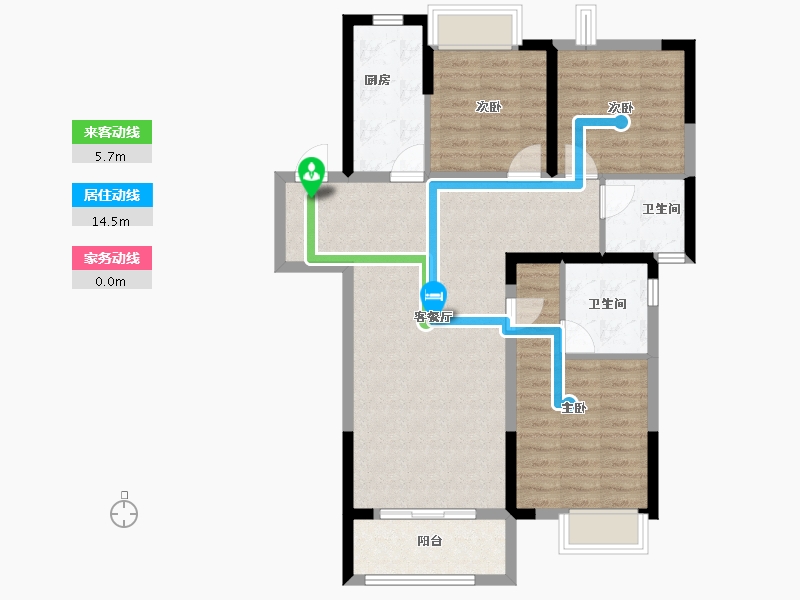 湖北省-武汉市-银禾广场-87.05-户型库-动静线