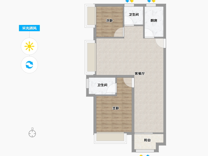 上海-上海市-悦城-77.60-户型库-采光通风