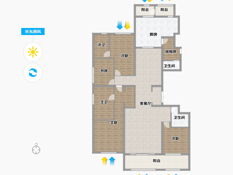 广东省-广州市-融创外滩壹号院-234.41-户型库-采光通风