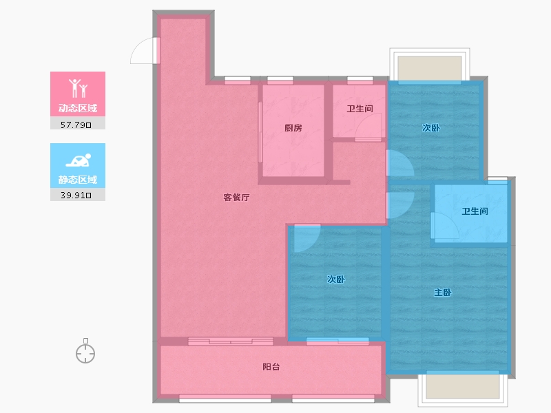 江西省-南昌市-九颂山河时代城-88.02-户型库-动静分区