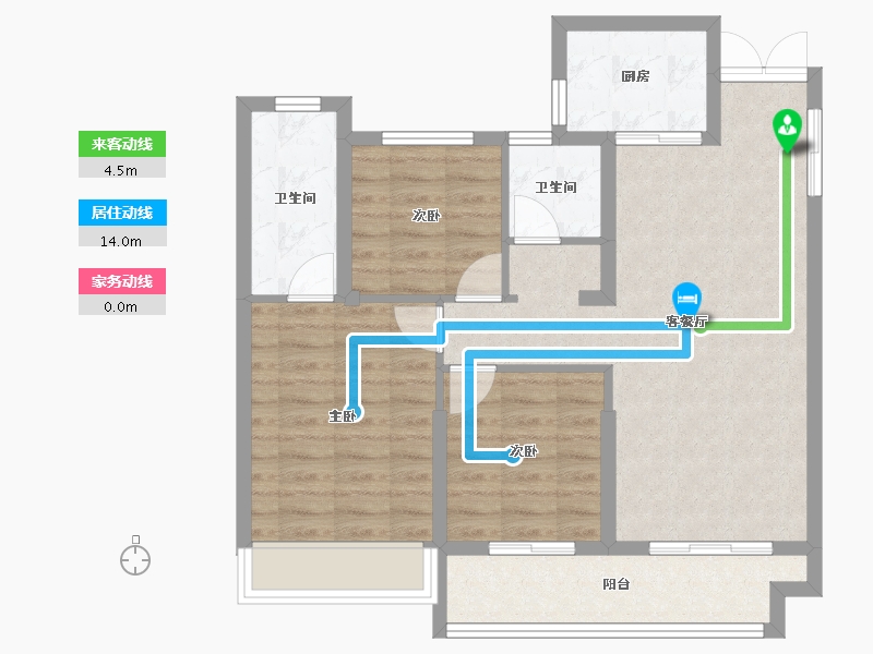 湖北省-武汉市-龙湖天玺-78.14-户型库-动静线