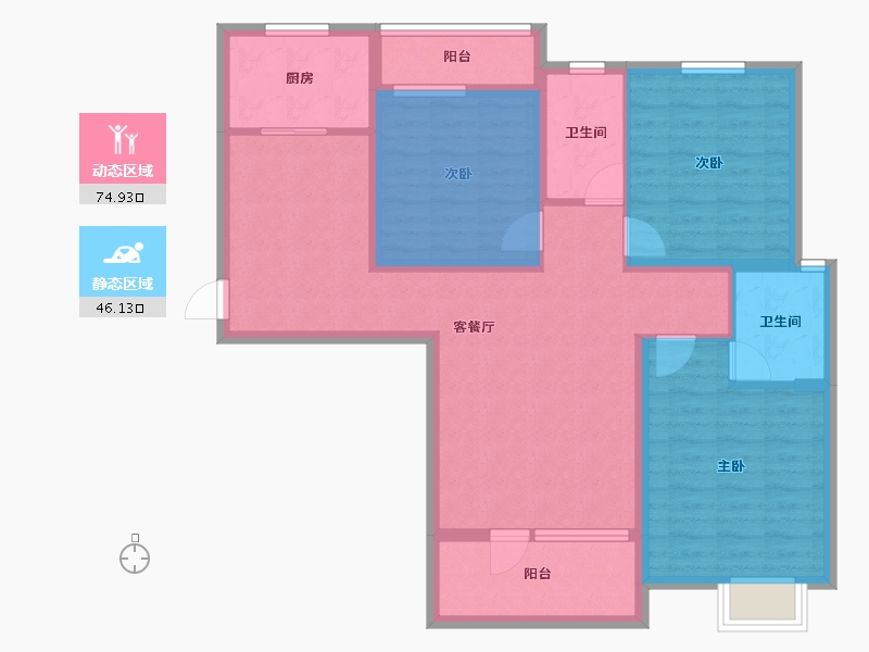 湖北省-武汉市-星悦湾-96.86-户型库-动静分区