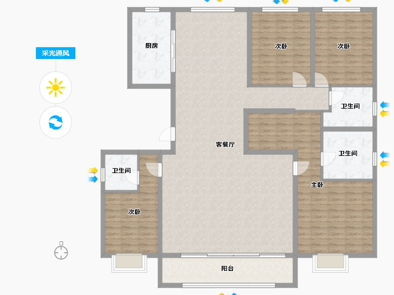 山西省-晋中市-保利·锦上-183.35-户型库-采光通风