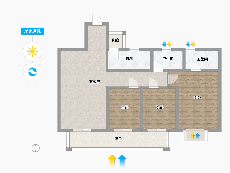 云南省-昆明市-云和中心-99.00-户型库-采光通风