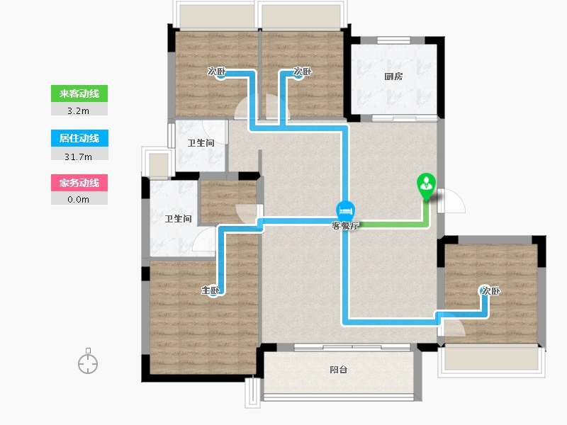 上海-上海市-保利·明明霞光-106.16-户型库-动静线