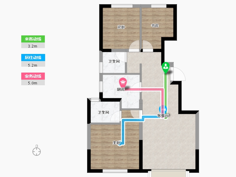 天津-天津市-中建·新丽壹号-72.32-户型库-动静线