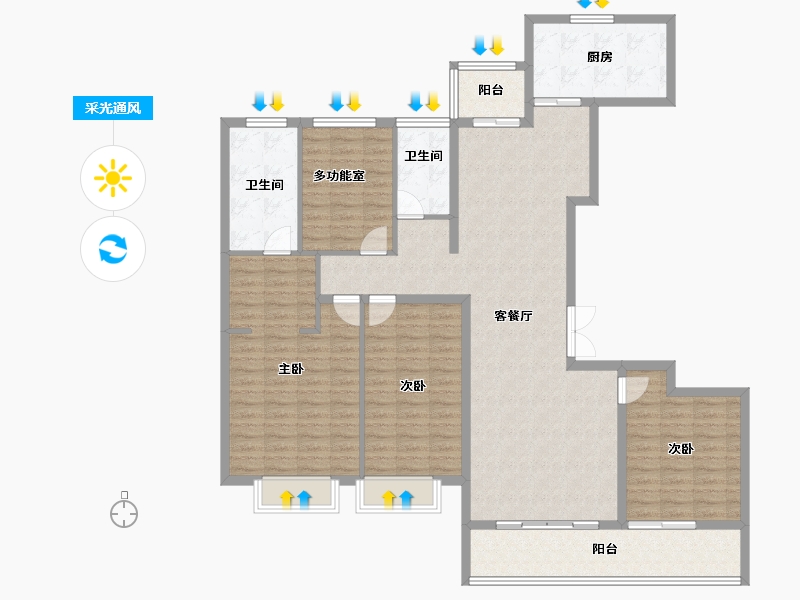 湖北省-武汉市-融侨滨江城-146.02-户型库-采光通风