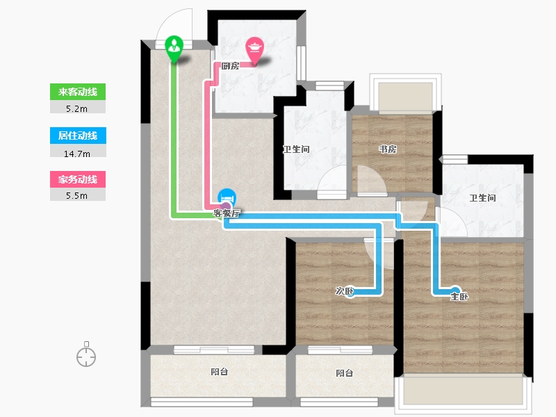 浙江省-温州市-新城瓯江湾-72.01-户型库-动静线