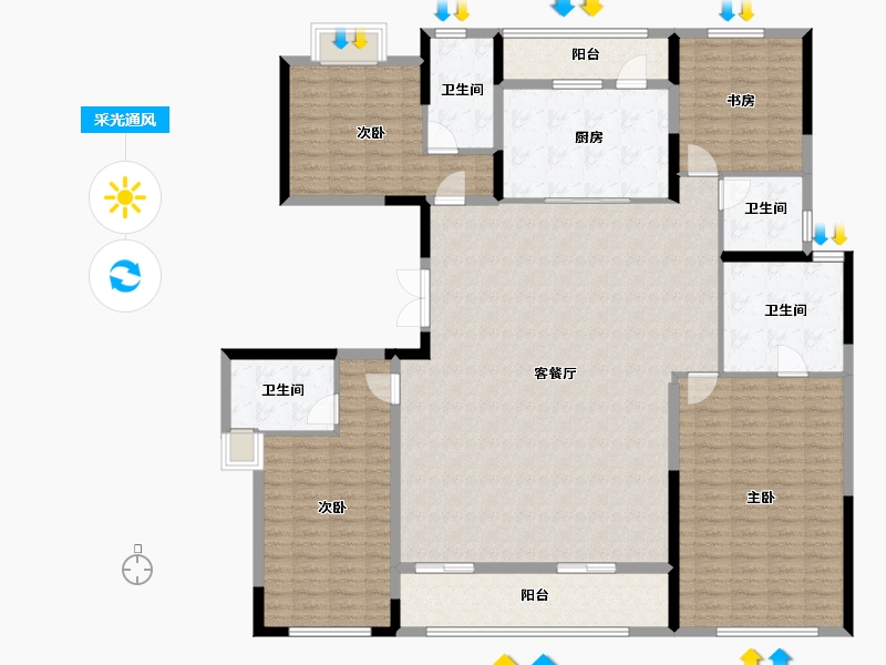 湖北省-武汉市-光谷创新天地-192.00-户型库-采光通风