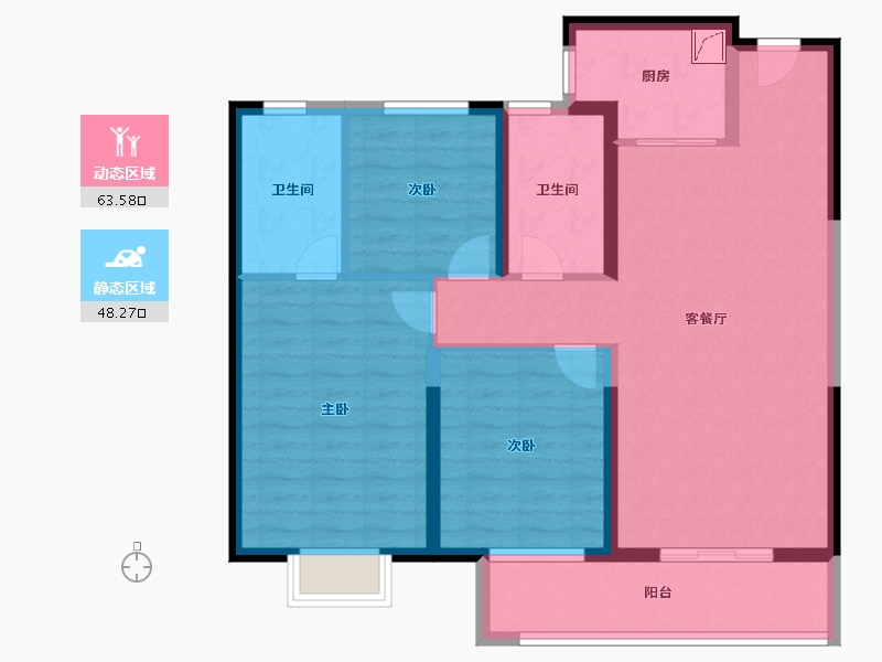 湖北省-武汉市-万科新都会-100.00-户型库-动静分区