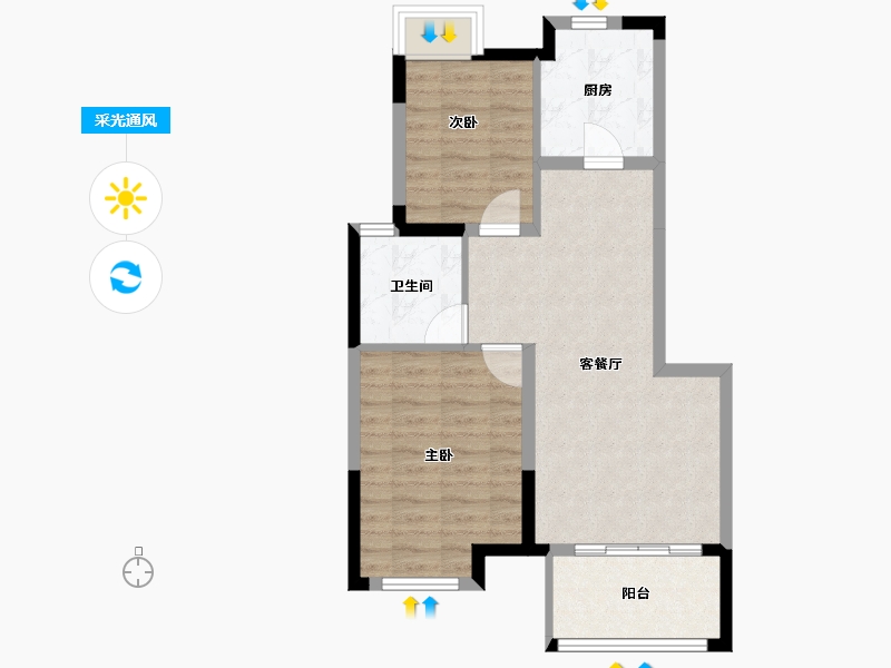 上海-上海市-春申阳光-62.57-户型库-采光通风