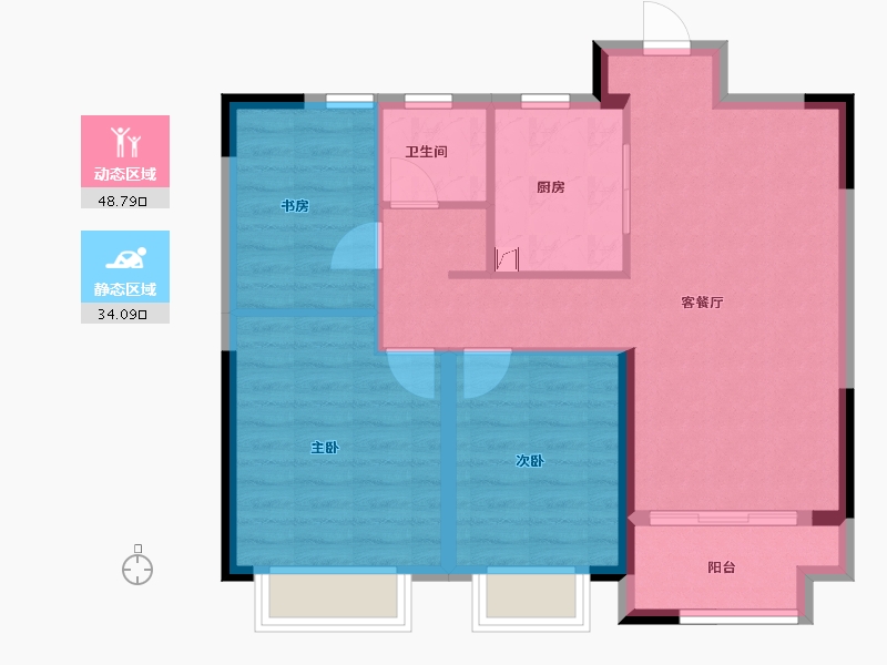 浙江省-宁波市-伊美尚品-74.41-户型库-动静分区